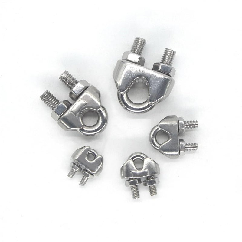 U Bolts 30 PCS Silver A2 Stainless Steel U-Bolt Type Wire Rope Clip Clamp Bolt for Trailers Boats(M4) - Image 5