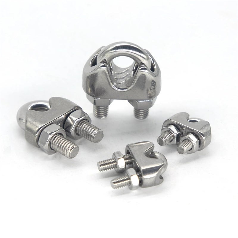 U Bolts 30 PCS Silver A2 Stainless Steel U-Bolt Type Wire Rope Clip Clamp Bolt for Trailers Boats(M4) - Image 3