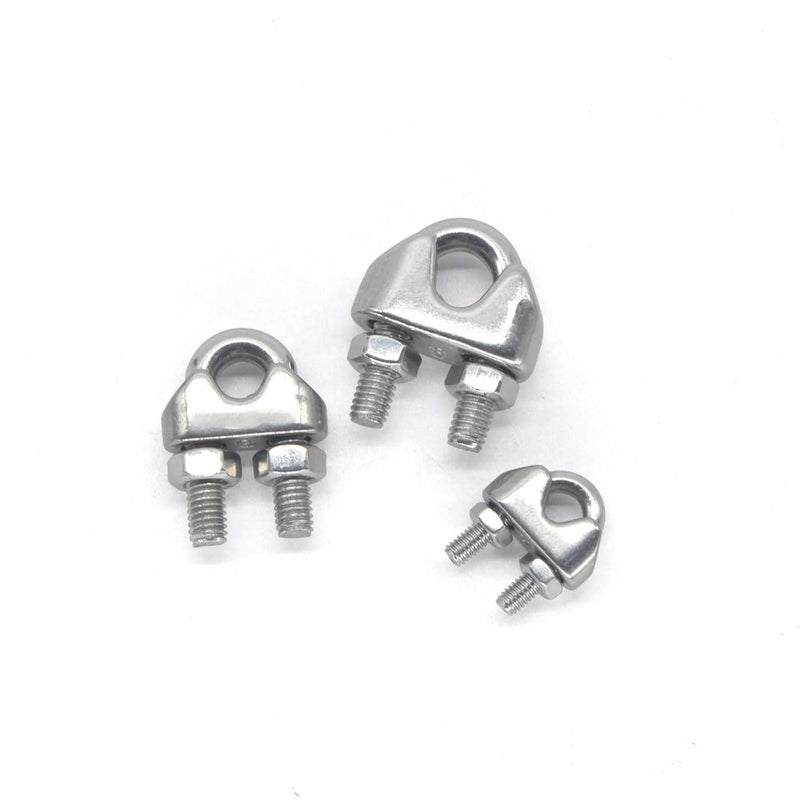 U Bolts 30 PCS Silver A2 Stainless Steel U-Bolt Type Wire Rope Clip Clamp Bolt for Trailers Boats(M4) - Image 4