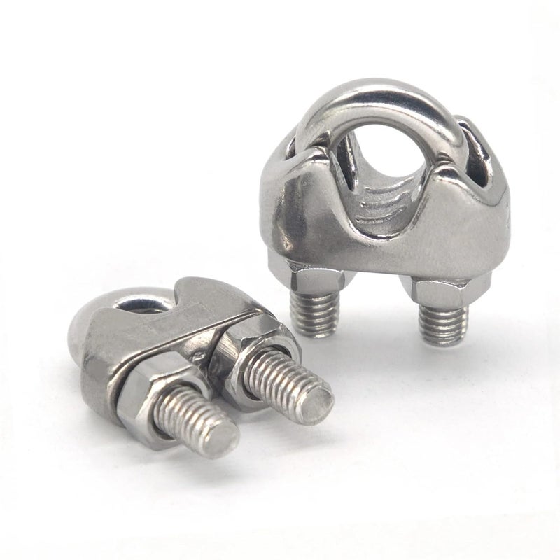 U Bolts 30 PCS Silver A2 Stainless Steel U-Bolt Type Wire Rope Clip Clamp Bolt for Trailers Boats(M4) - Image 2