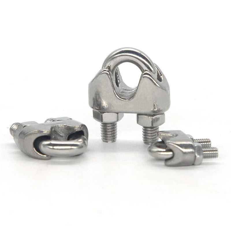 U Bolts 30 PCS Silver A2 Stainless Steel U-Bolt Type Wire Rope Clip Clamp Bolt for Trailers Boats(M4) - Image 1