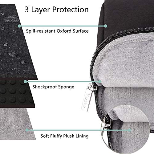 Voova Laptop Bag 17 17.3 Inch Waterproof Laptop Sleeve Case with Shoulder Straps & Handle, Computer Case Cover Slim Briefcase Compatible with 17-18” Hp Dell Asus Acer, Black - Image 3