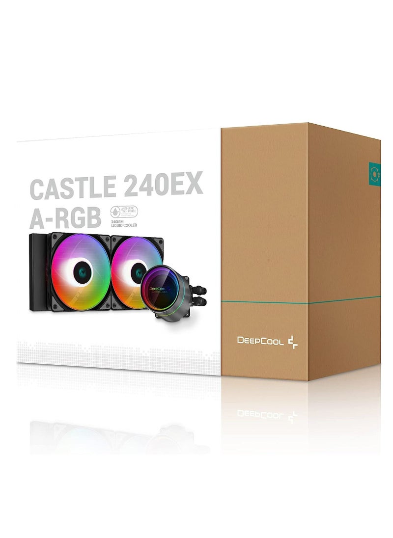 DEEPCOOL - DEEPCOOL Castle 240 EX ARGB Addressable RGB LED CPU Liquid Cooler - Image 1