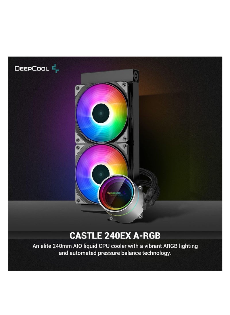 DEEPCOOL - DEEPCOOL Castle 240 EX ARGB Addressable RGB LED CPU Liquid Cooler - Image 1
