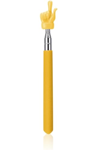 AIKESIWAY Teacher Pointer Sticks FingerPointer for ClassroomTelescoping Hand Pointer Retractable Classroom Pointer Fingers for Elementary School Kindergarten TeacherClassroom Supplies 1 PCS Yellow - Image 1