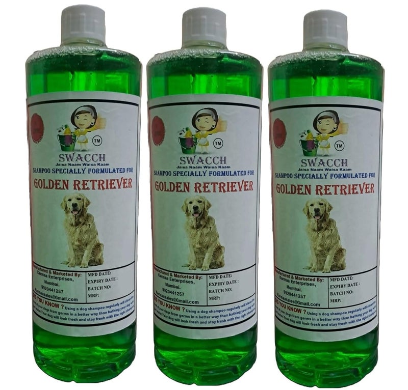 SWACCH Shampoo Specially FORMULATED for Golden Retriever 1 Litre Combo Pack of 3 NEEM ALOVERA - Image 1