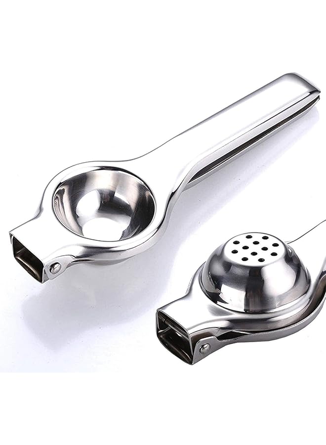 ECVV Lemon Squeezer Stainless Steel Lemon Squeezer Hand Manual With Squeezer Bowl And Food Grade Silicone Handles Premium Quality Lime Lemon Squeezer Manual Citrus Press Juicer - Image 1