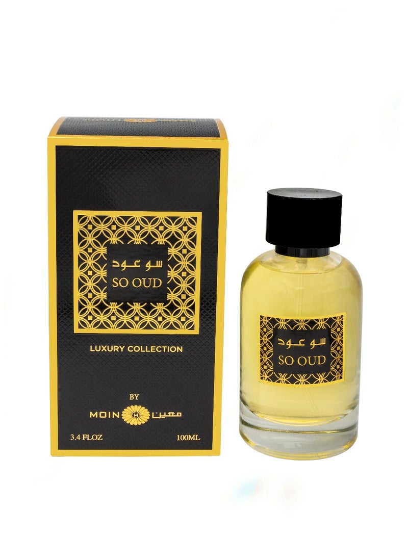 Moin So Oud Luxury Perfume for Men & Women 100ml - Balsamic, Caramel, Vanilla, Sweet Amber, Leather, Musk & Powdery Notes - Long Lasting Warm Spicy Fragrance for Special Occasions & Daily Wear  - Image 1