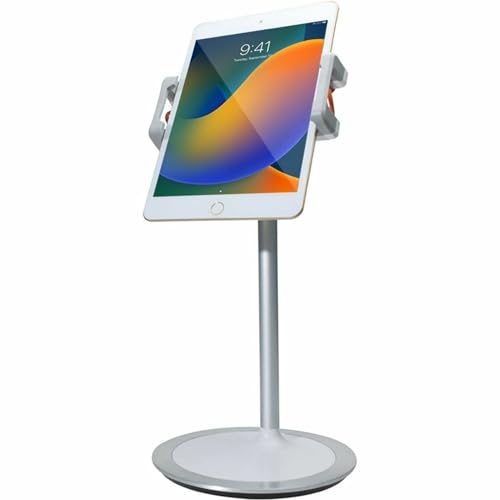 CTA Digital Desktop Tablet Stand – CTA Adjustable Desktop Tablet Stand with Sturdy Weighted Metal Base and 360-Degree Rotation Headpiece – Compatible with Smartphones and Tablets 4.7- 12.9 Inches (PAD-HADTS) - Image 3