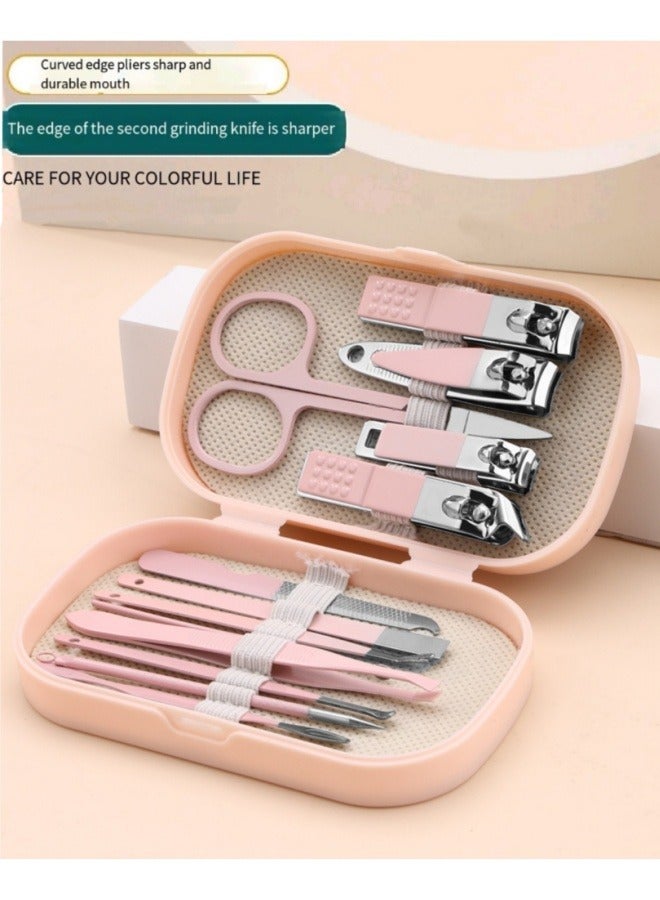 طقم مقصات أظافر 14 قطعة من الفولاذ المقاوم للصدأ طقم مانيكير مانيكير أظافر فن الأظافر أخضر - Image 4