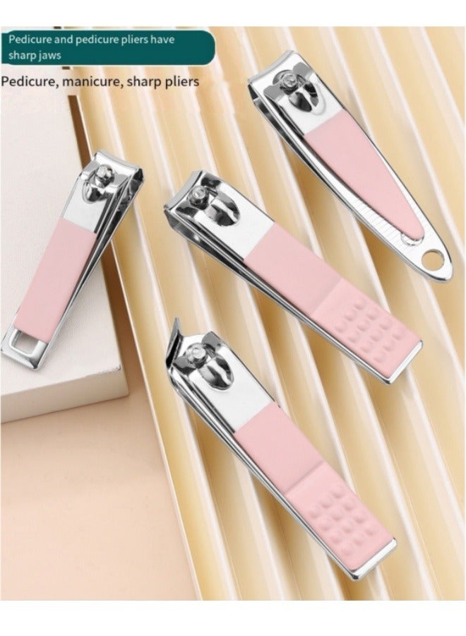 طقم مقصات أظافر 14 قطعة من الفولاذ المقاوم للصدأ طقم مانيكير مانيكير أظافر فن الأظافر أخضر - Image 5