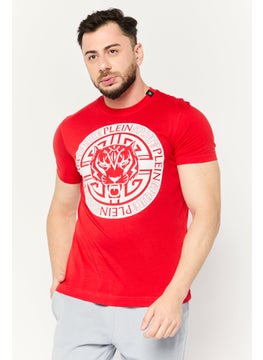 Men Sportswear Fit Short Sleeves Outdoor T-Shirt, Red