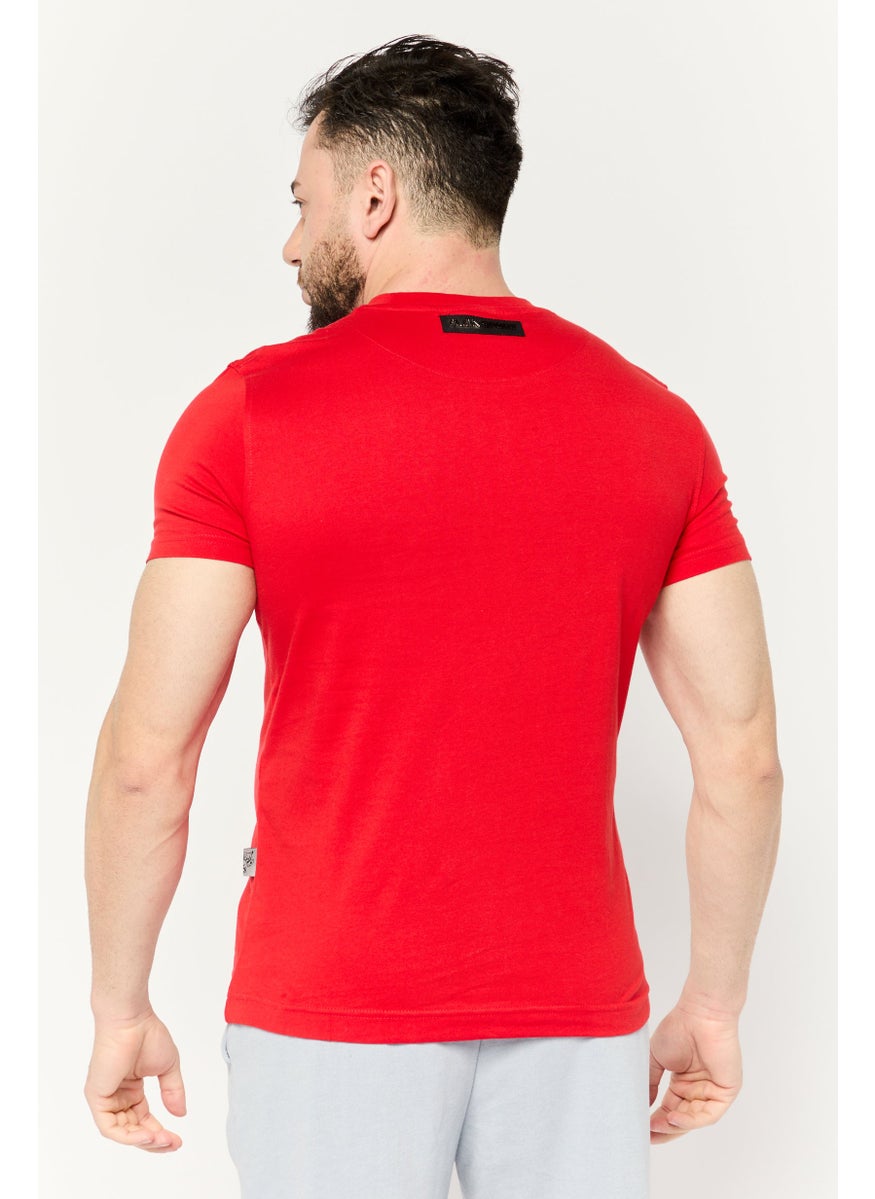 Plein Sport - Men Sportswear Fit Short Sleeves Outdoor T-Shirt, Red - Image 1