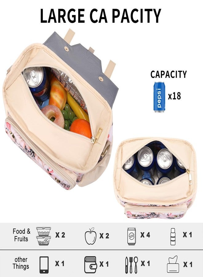 Scothen Lunch Bag Women,Insulated Adult Lunch Box,Womens Lunch Bags for Work,Large Lunch Tote Bag with Shoulder Strap,Cute Lunch Cooler Purse with Water Bottle Holder for Teacher Nurse Office Picnic - Image 2