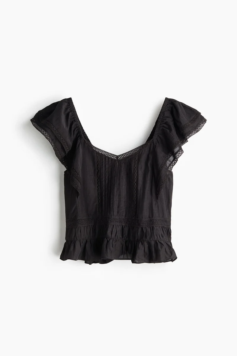 H&M Lace-trimmed blouse