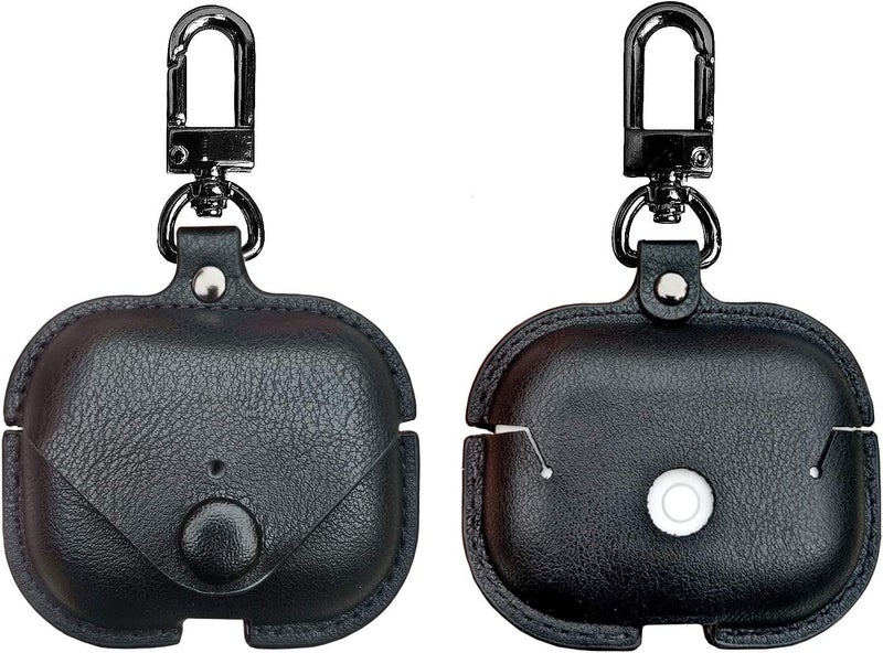 Printme Compatible for Airpods Pro 2nd Generation Case Cover, PU Leather Case Cover Protective Case with Keychain for New Airpods Pro 2 Case 2022 [Front LED Visible] (Black) - Image 3
