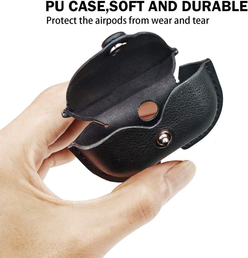 Printme Compatible for Airpods Pro 2nd Generation Case Cover, PU Leather Case Cover Protective Case with Keychain for New Airpods Pro 2 Case 2022 [Front LED Visible] (Black) - Image 4