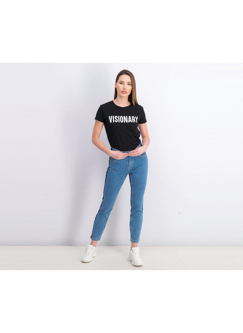 Tchibo Women Slim Fit Washed Stretchable Jeans, Light Blue  - Image 2