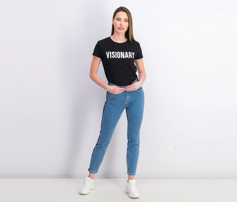 Tchibo Women Slim Fit Washed Stretchable Jeans, Light Blue - Image 2