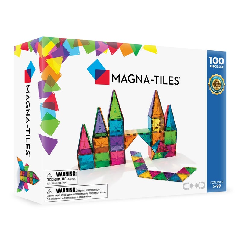 MAGNA-TILES Classic 100-Piece Magnetic Construction Set, The ORIGINAL Magnetic Building Brand - Image 1