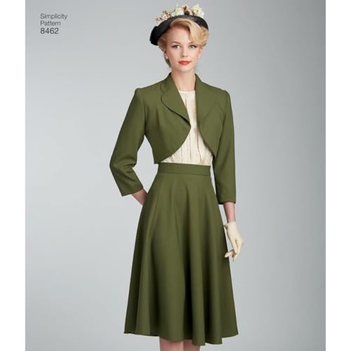 Simplicity US8462U5 1940's Fashion Women's Vintage Blouse, Bolero, and Skirt Sewing Patterns, Sizes 16-24 - Image 4