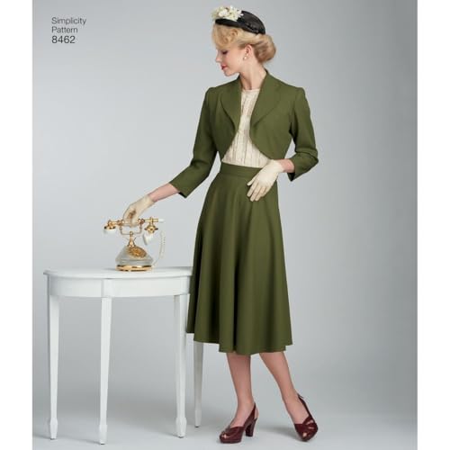 Simplicity US8462U5 1940's Fashion Women's Vintage Blouse, Bolero, and Skirt Sewing Patterns, Sizes 16-24 - Image 5