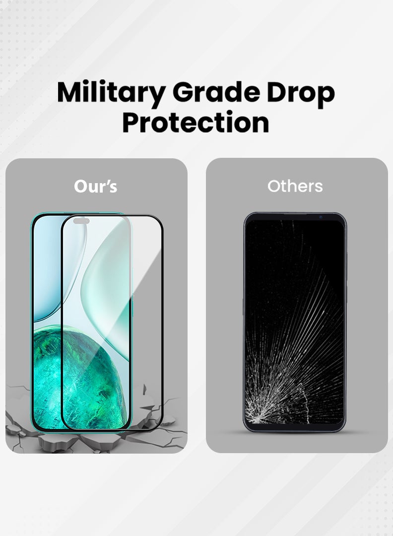 رفع القضية واقي شاشة لهاتف Honor X8c مقاس 6.7 بوصة، مصنوع من زجاج مقوى بصلابة 9H، سهل التركيب وخالٍ من الفقاعات، وتغطية كاملة، ومضاد للخدش وحساس للمس - Image 4