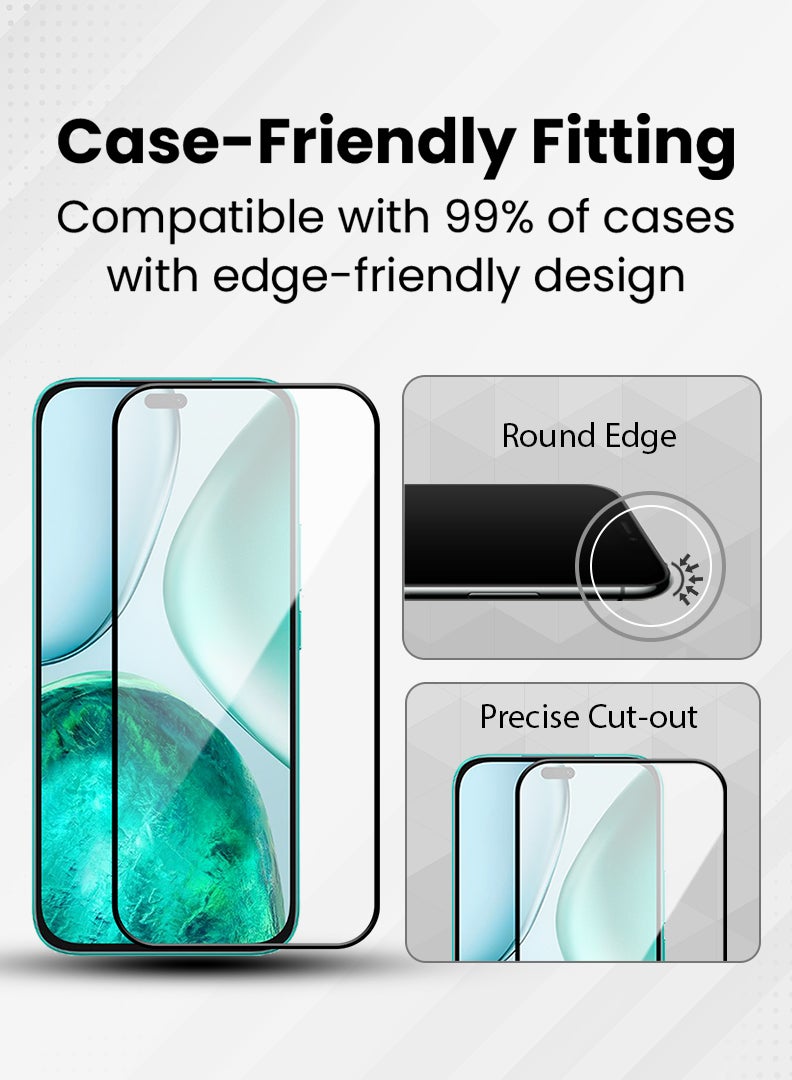 رفع القضية واقي شاشة لهاتف Honor X8c مقاس 6.7 بوصة، مصنوع من زجاج مقوى بصلابة 9H، سهل التركيب وخالٍ من الفقاعات، وتغطية كاملة، ومضاد للخدش وحساس للمس - Image 5