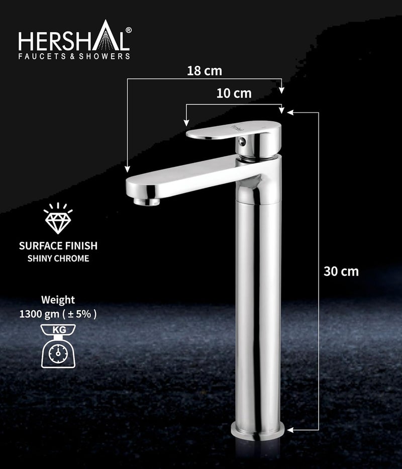 HERSHAL HERSHAL Brass Hot Cold Single Lever Basin Mixer Tap Dual Handle Design with Black Bracket for Modern Bathroom Sinks 2 Legs Included Easy Installation 1PCS - Image 3