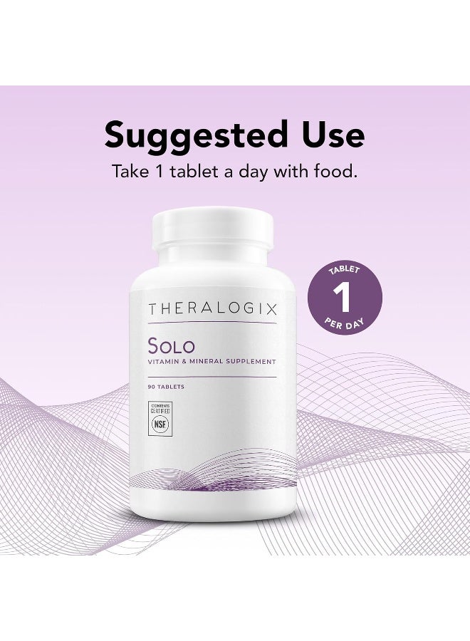 Theralogix Solo Vitamin & Mineral Supplement for Men and Women - 90 Tablets - Image 4