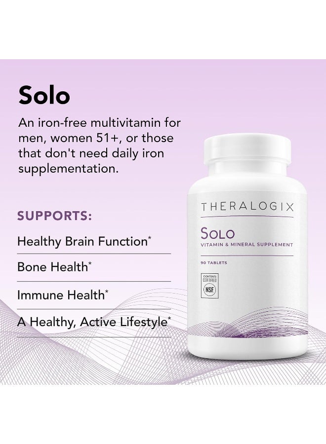 Theralogix Solo Vitamin & Mineral Supplement for Men and Women - 90 Tablets - Image 2