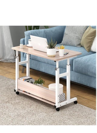 Home Office Desk, Height Adjustable Laptop Table with Shelf, Portable Small Computer Desk with Rolling Wheel, Modern Side Table for Work Study Reading,Stable and Durable, 80 * 40 * 60-90cm. (white maple) - pzsku/Z789E69752CF9473516E9Z/45/_/1727082768/259e8bd9-fc58-44d1-8fe4-97e055e01d03