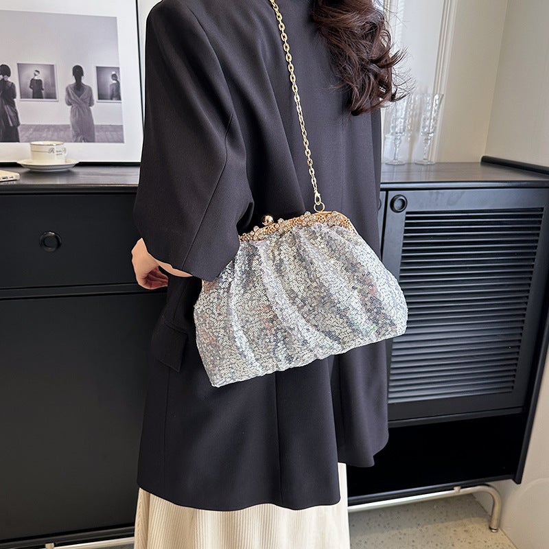 New Track Fashion Women'S Evening Bag High-End Niche Design Pleated Chain Bag Crossbody Bag Evening Dress Bag - Image 5