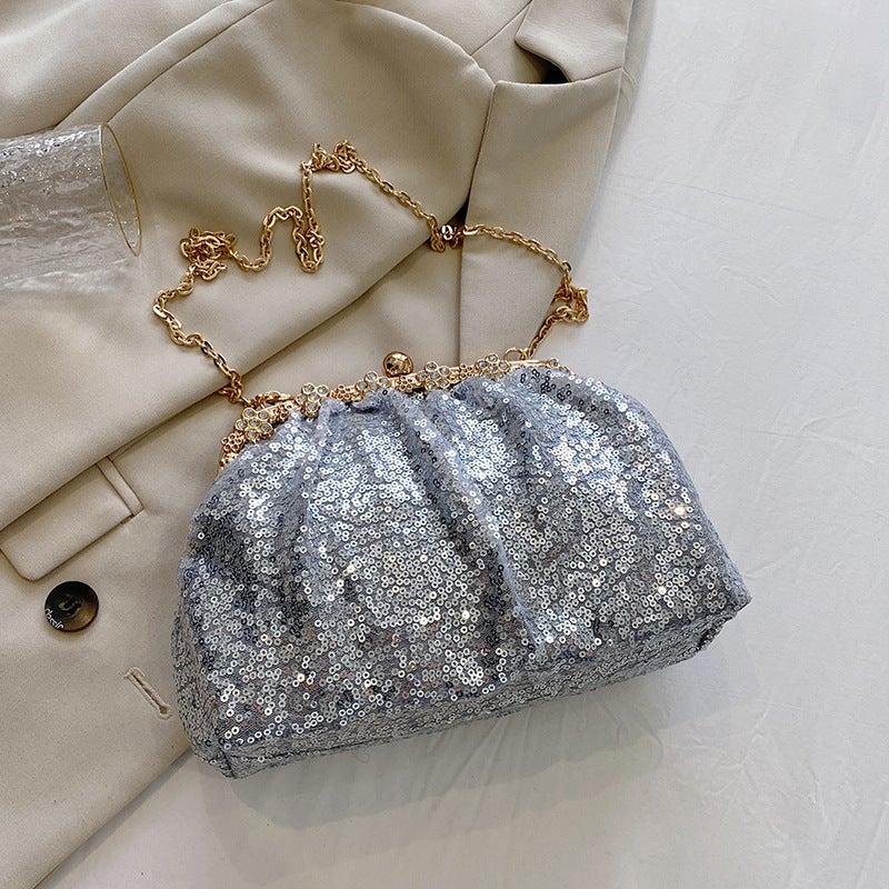 New Track Fashion Women'S Evening Bag High-End Niche Design Pleated Chain Bag Crossbody Bag Evening Dress Bag - Image 4