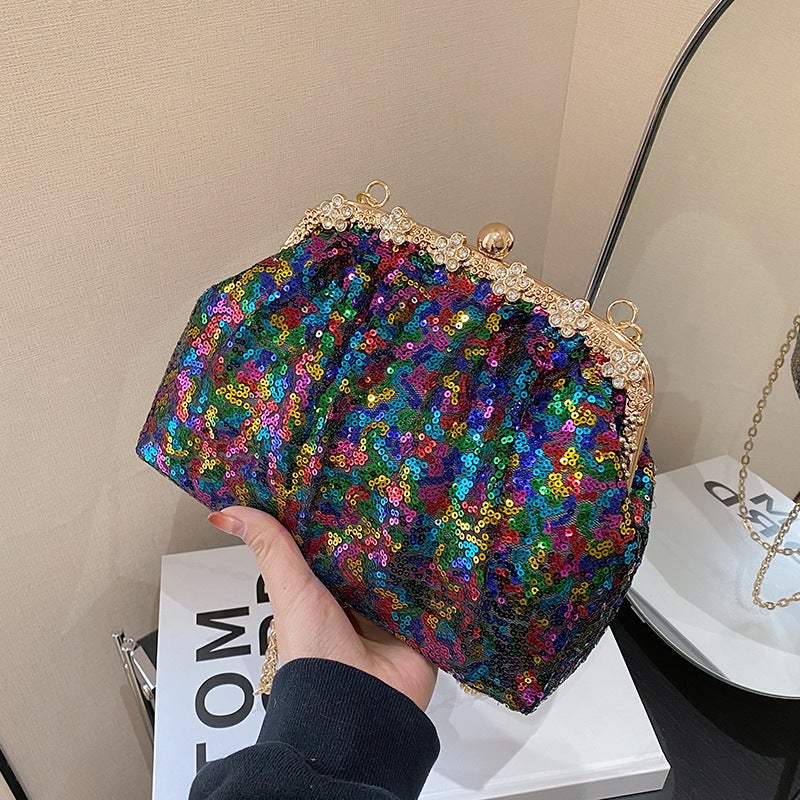 New Track Fashion Women'S Evening Bag High-End Niche Design Pleated Chain Bag Crossbody Bag Evening Dress Bag - Image 3