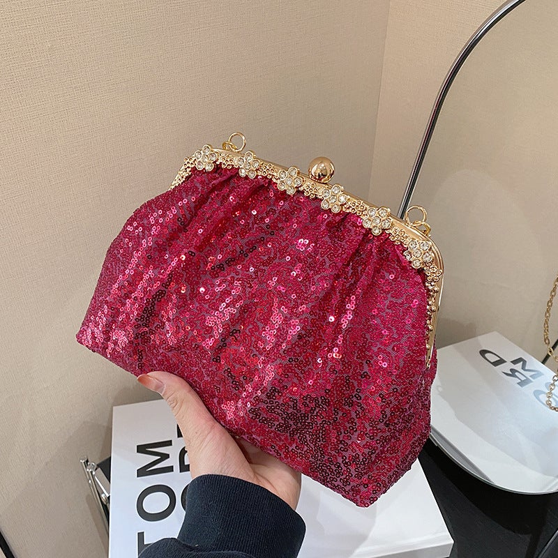 New Track Fashion Women'S Evening Bag High-End Niche Design Pleated Chain Bag Crossbody Bag Evening Dress Bag - Image 2