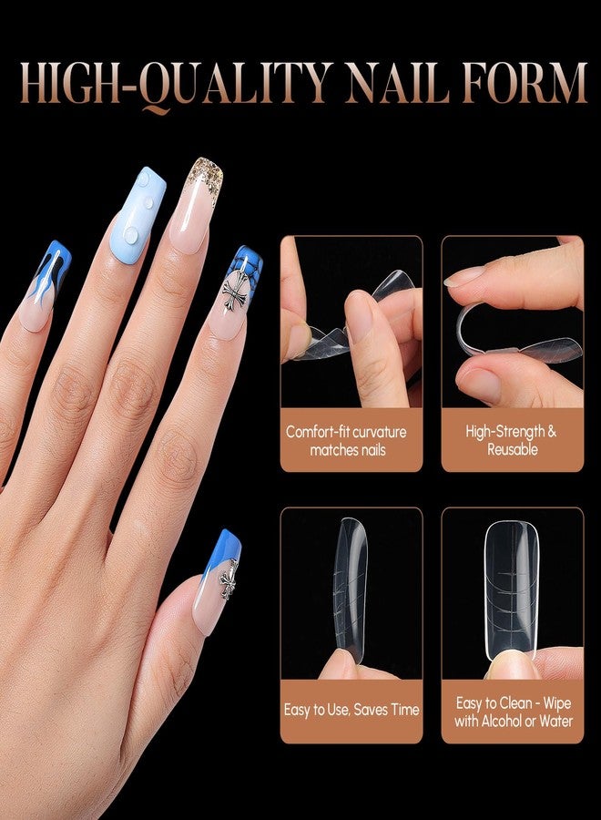 Nicedeco Poly Extension Gel Dual Nail Forms, 120pcs Nail Molds for Builder Extension, 5 Style 12 Size Dual Forms for Gel Nail Tips Nail Art Design Salon DIY Kit 1 - Image 5