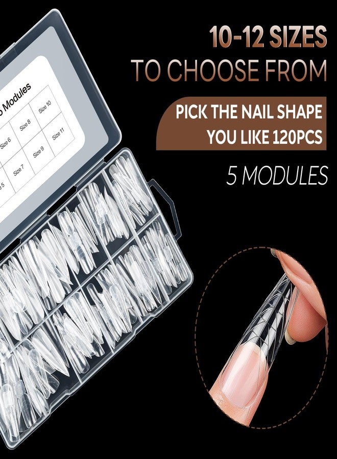 Nicedeco Poly Extension Gel Dual Nail Forms, 120pcs Nail Molds for Builder Extension, 5 Style 12 Size Dual Forms for Gel Nail Tips Nail Art Design Salon DIY Kit 1 - Image 3