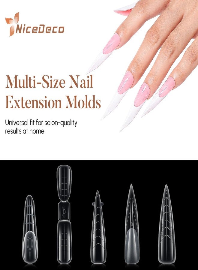 Nicedeco Poly Extension Gel Dual Nail Forms, 120pcs Nail Molds for Builder Extension, 5 Style 12 Size Dual Forms for Gel Nail Tips Nail Art Design Salon DIY Kit 1 - Image 2