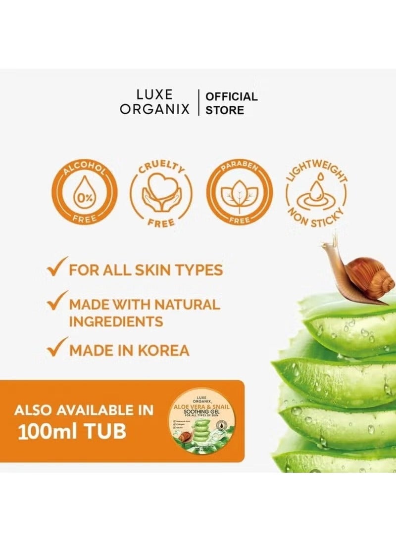 LUXE ORGANIX Luxe Organix Aloe Vera & Snail Soothing Gel 100ml - Image 3