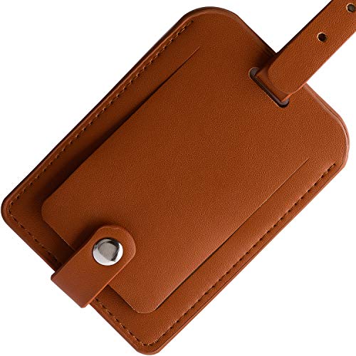 Z_جوده وثقه Luggage Bag Tags Leather Travel ID Labels Suitcase Name Tags with Snap - Set of 2 - Image 3