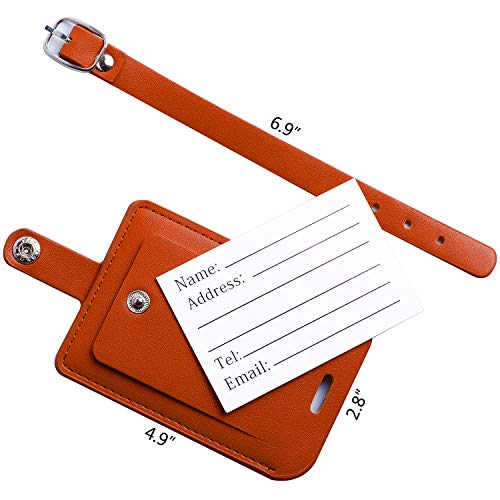 Z_جوده وثقه Luggage Bag Tags Leather Travel ID Labels Suitcase Name Tags with Snap - Set of 2 - Image 4