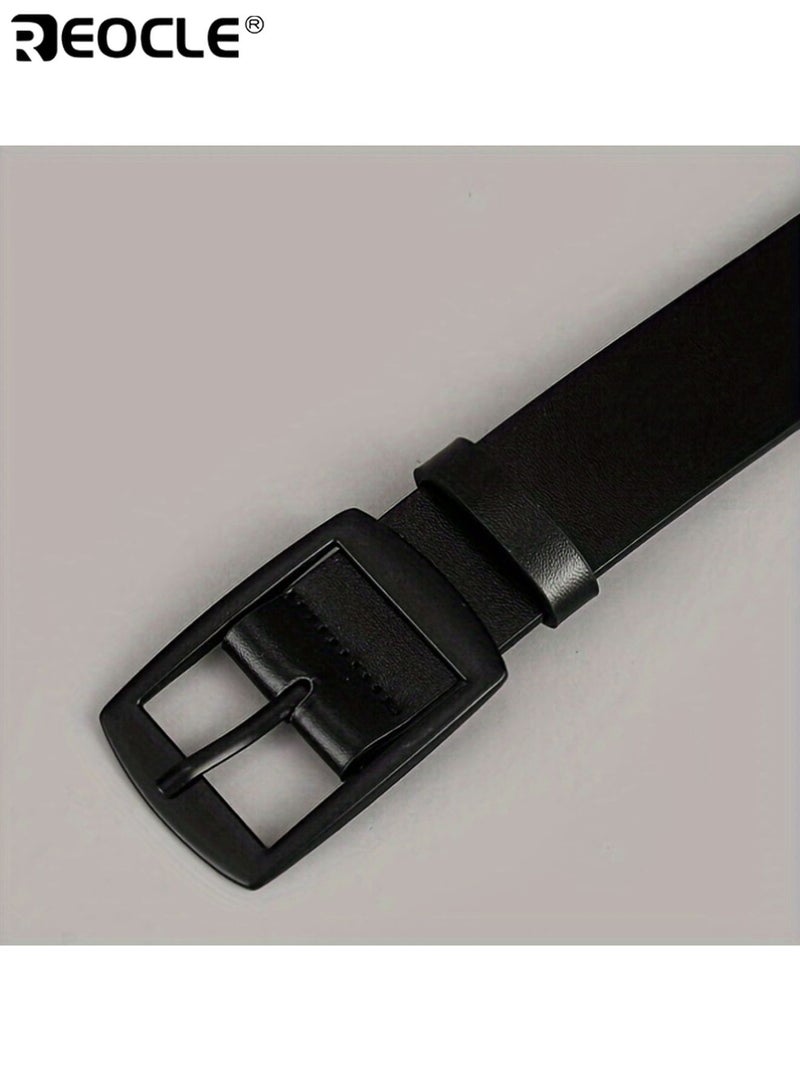 REOCLE Men's Casual Belt with Alloy Buckle Classic Retro Design Highquality Faux Leather Adjustable Strap for Jeans Dress Pants Suitable for Everyday or Formal Events - Image 4