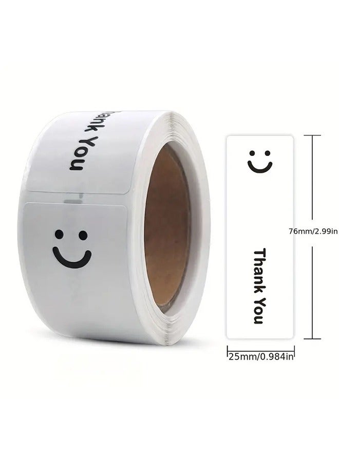 Generic 240-Piece Thank You Stickers, Self Adhesive Seal Label Rolls for Packaging & Gift Box Decor, Waterproof & Removable (2 Roll /Black, White)  - Image 3