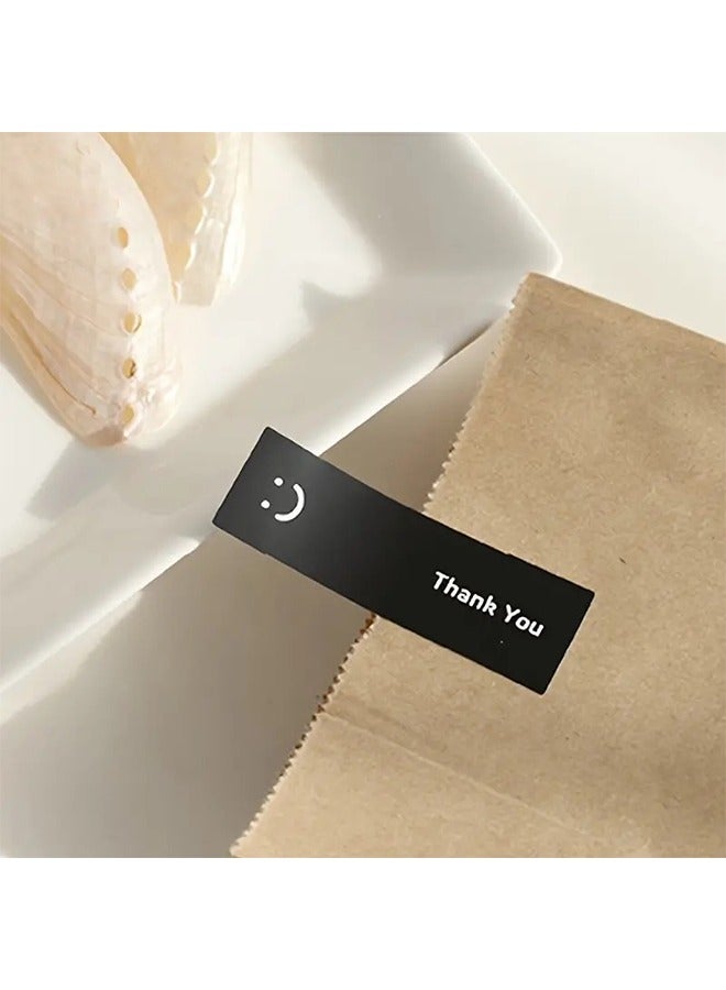 Generic 240-Piece Thank You Stickers, Self Adhesive Seal Label Rolls for Packaging & Gift Box Decor, Waterproof & Removable (2 Roll /Black, White)  - Image 4