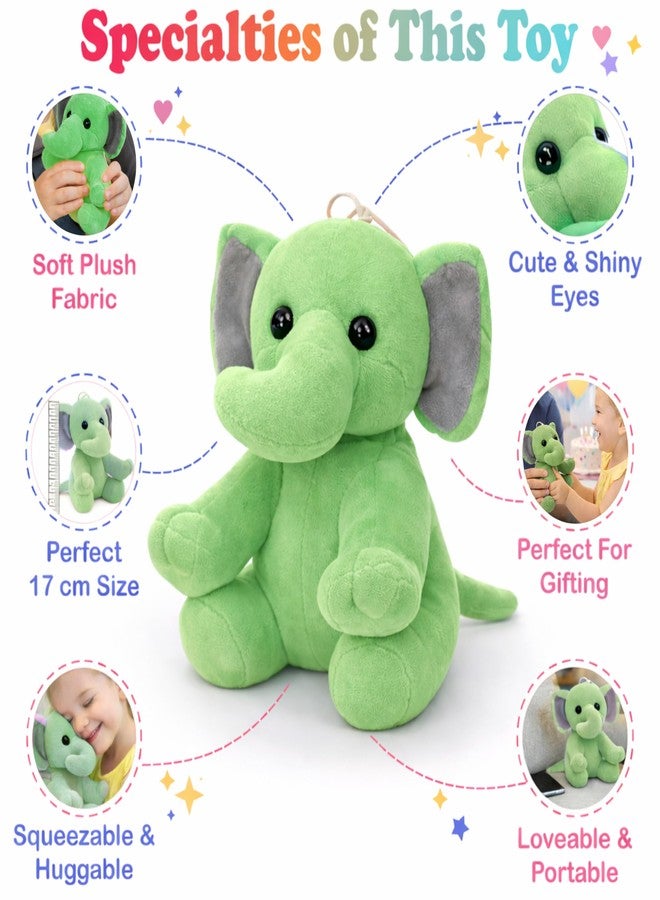 Aruvia Baby Elephant Soft Toy Plush (20 cm) Green | Cute Sitting Stuffed Elephant Toy | Super Soft Cuddle Plush for Kids & Babies | Gift for Boys Girls | Nursery Décor - Image 3
