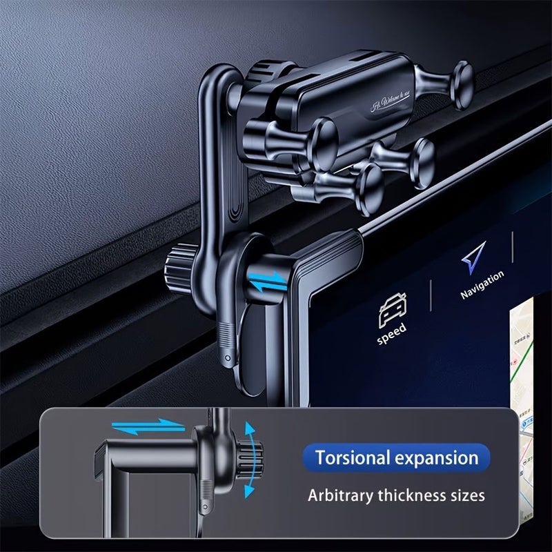 Car Navigation 360 Degree Rotating Extension Rod For Vehicle Air Outlet Car Phone Holder Black - Image 1