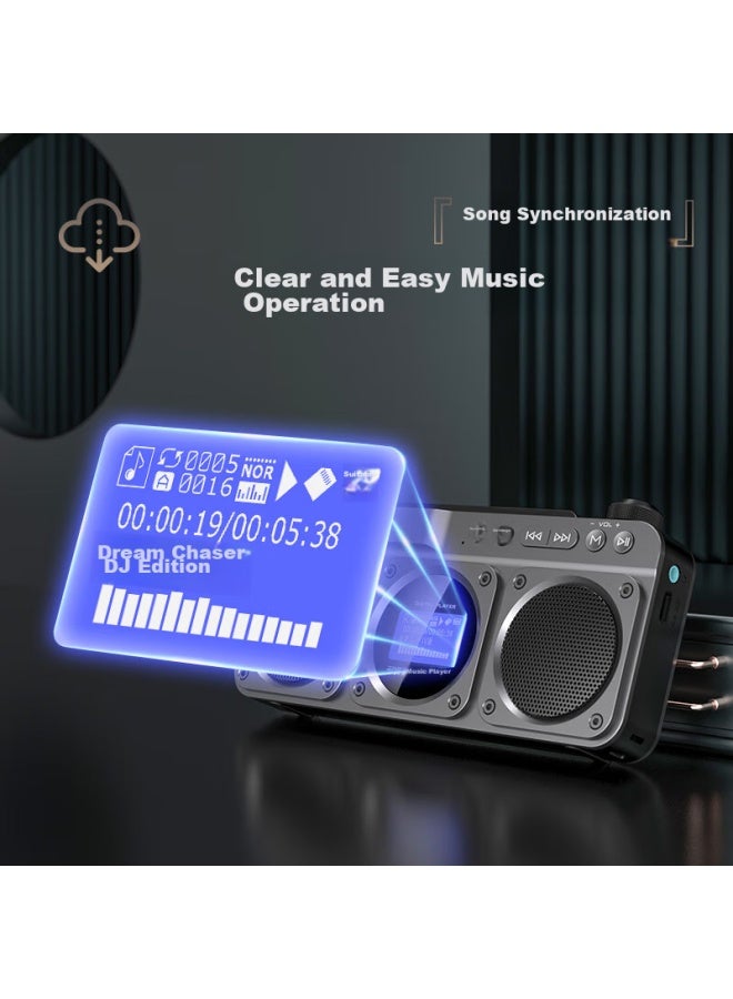 Sansui راديو M32 لكبار السن، قابل لإعادة الشحن، قابل لإدخال بطاقة، مكبر صوت صغير، محمول، ضبط FM، راديو بث، مكبر صوت بلوتوث، مشغل موسيقى، رمادي - Image 3