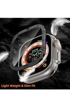 KASTWAVE Rugged Metal Case, Compatible with Apple Watch Ultra 49mm Case with Tempered Glass Screen Protector, Bezel Ring Frame Built in Clear Film for iWatch Ultra 49mm, 2 Pack, Black  - Image 4