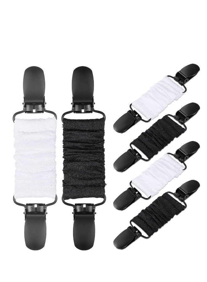 6 Black Tie Clips - Elastic Cinch Clips Dress Clips Clothes Tightening Clip for Fit on Shirts, Dresses,  Ideal for Men, Women, and Kids - Image 1